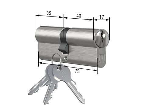 Цилиндр профильный 3 ключа MEDOS 35-40 мм